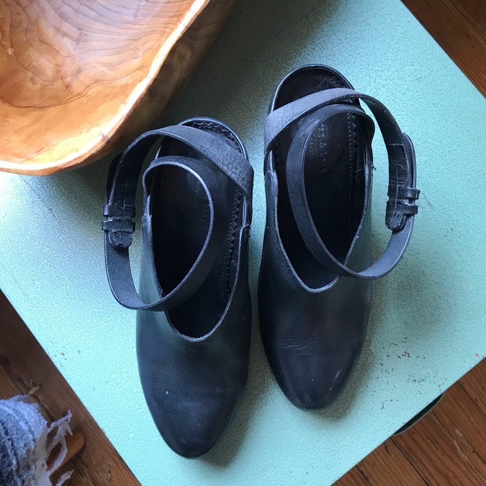 ❄️ RAG & BONE Kenny Leather Booties Mules, Italy - Picture 3 of 5